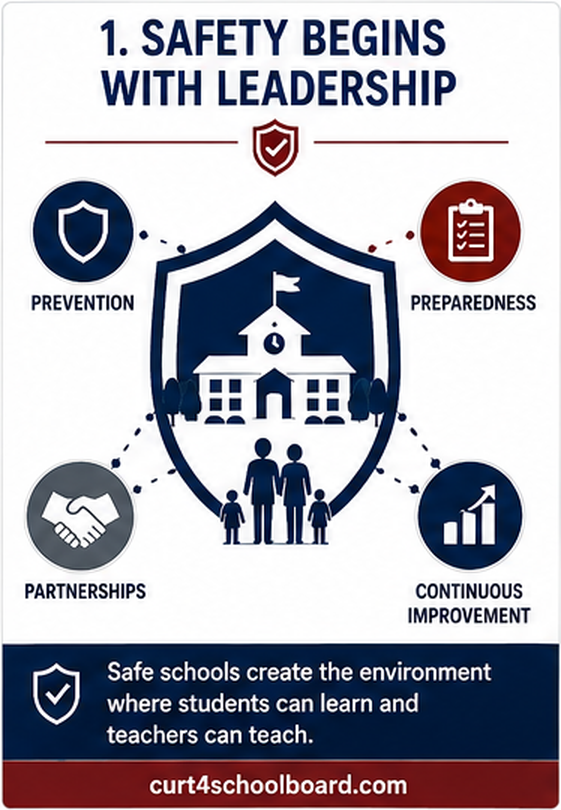 Safety begins with leadership through prevention, preparedness, partnerships, and continuous improvement.